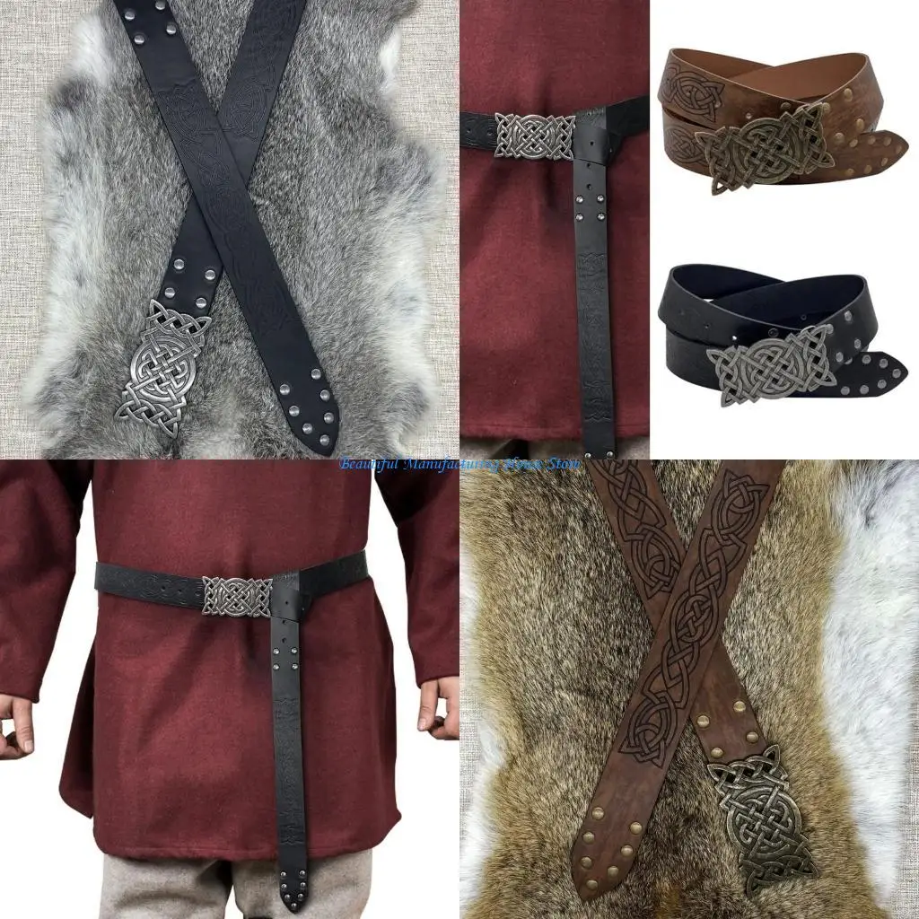 e56a-vintage-pu-waistband-for-photoshoots-and-stage-embossing-belt-knight-cosplay