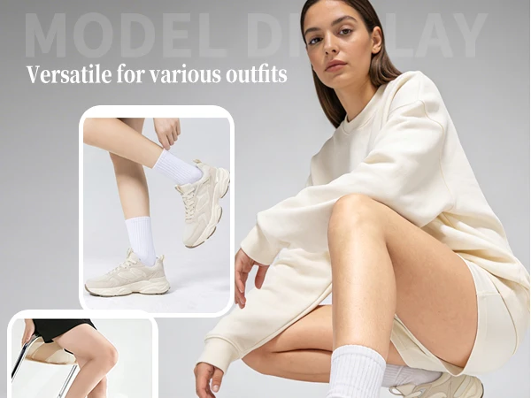 Baasploa Damen-Wanderschuhe, leichte, atmungsaktive Mesh-Sportschuhe, Marken-Komfort, weiche, höhenvergrößernde Freizeit-Sneaker für Damen – Detail 6