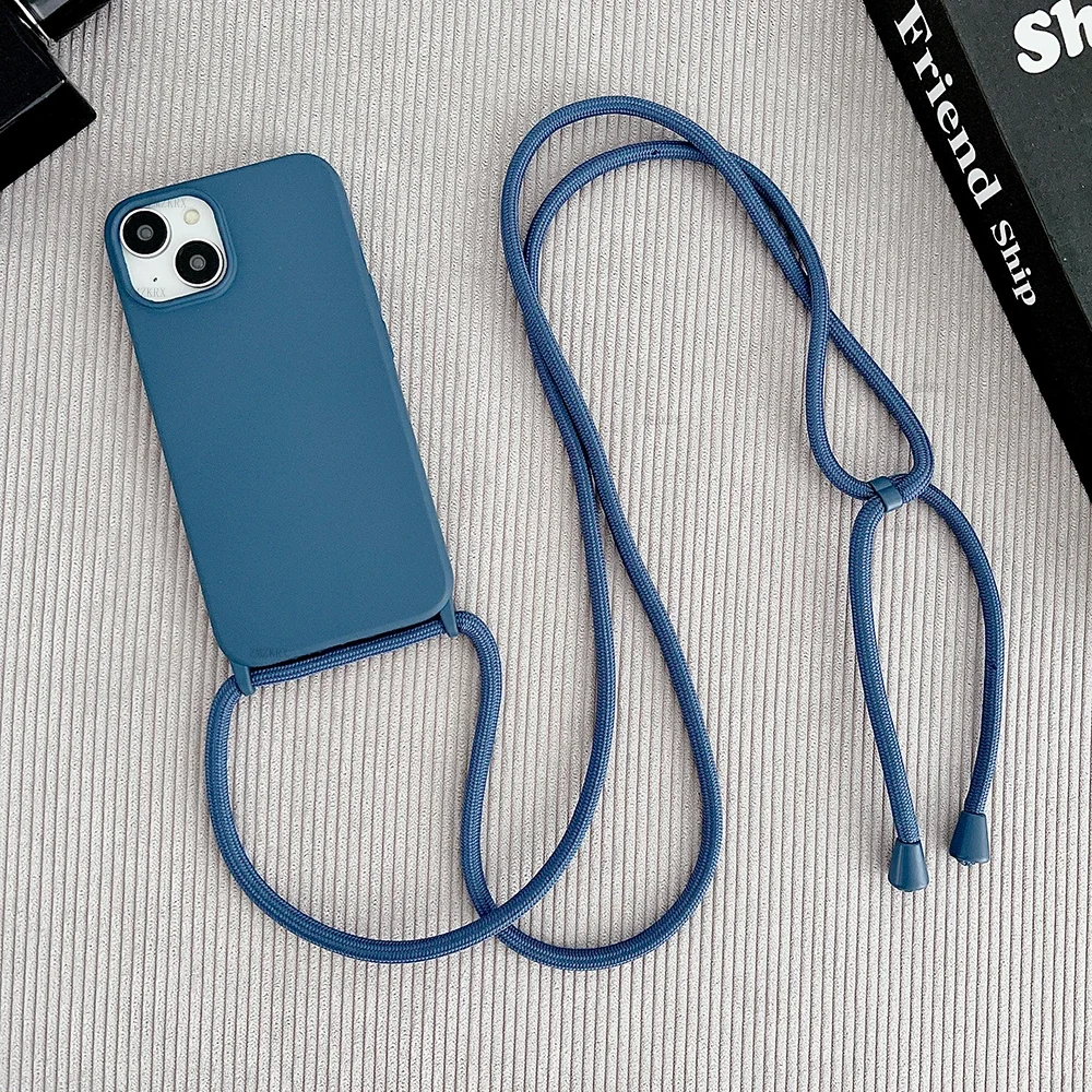 Crossbody-Lanyard-Schlauchhülle aus Flüssigsilikon für iPhone 16 Plus 11 12 Mini 18 17 15 14 13 Pro Max Air mit Halskettenband Weiche Hülle – Detail 14