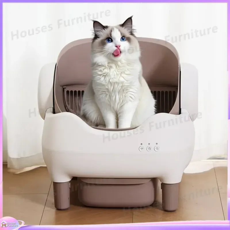 Smart Self Cleaning Cat Litter Box Open Design Top Entry 12kg Large Capacity ABS Plastic Automatic Litter Box Splash Proof