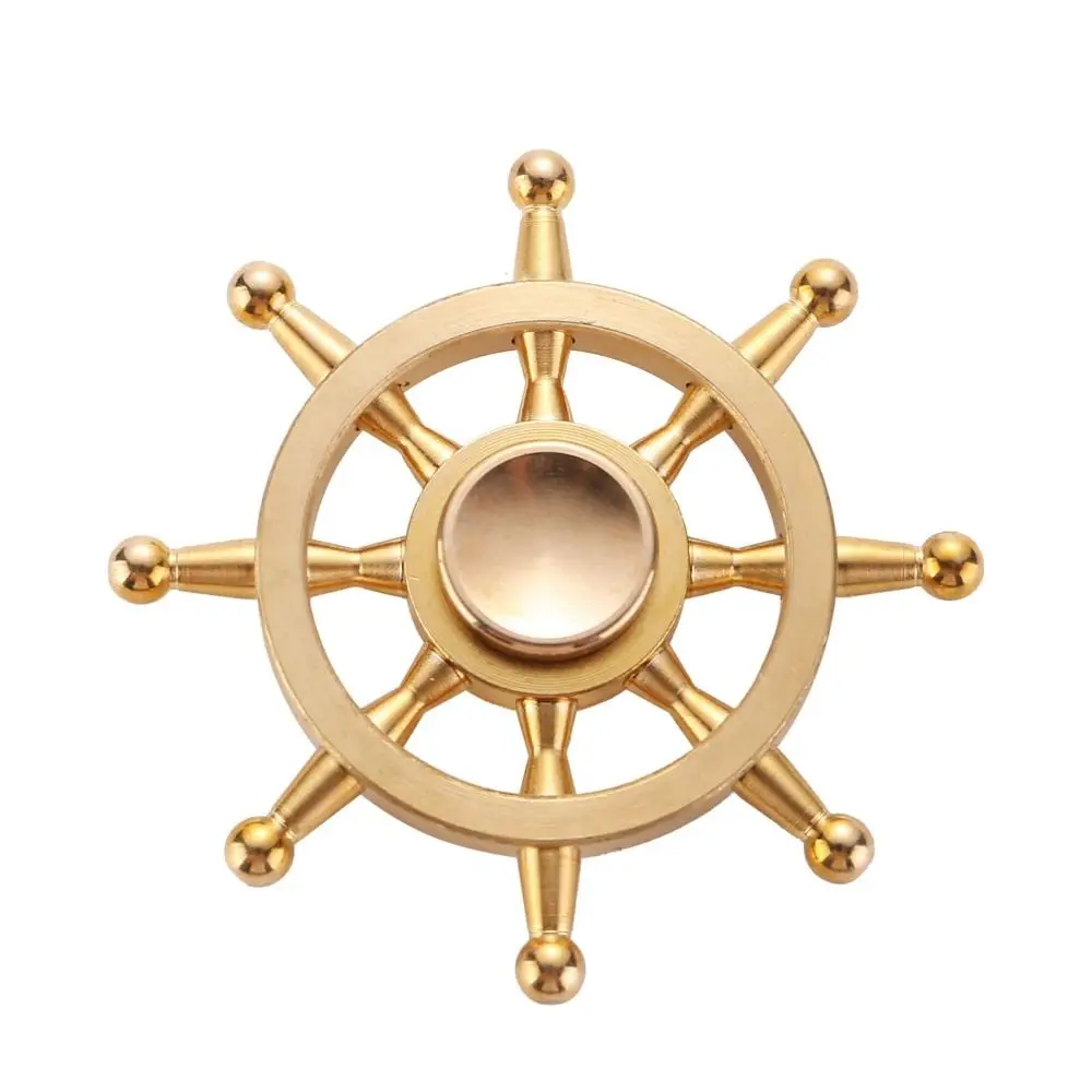 

Spinning Top Solid Brass Rudder Gyro Brass Craft Handmade Rudder Gyro Ornaments Detachable Hand Finger Spinner Ornaments Focus