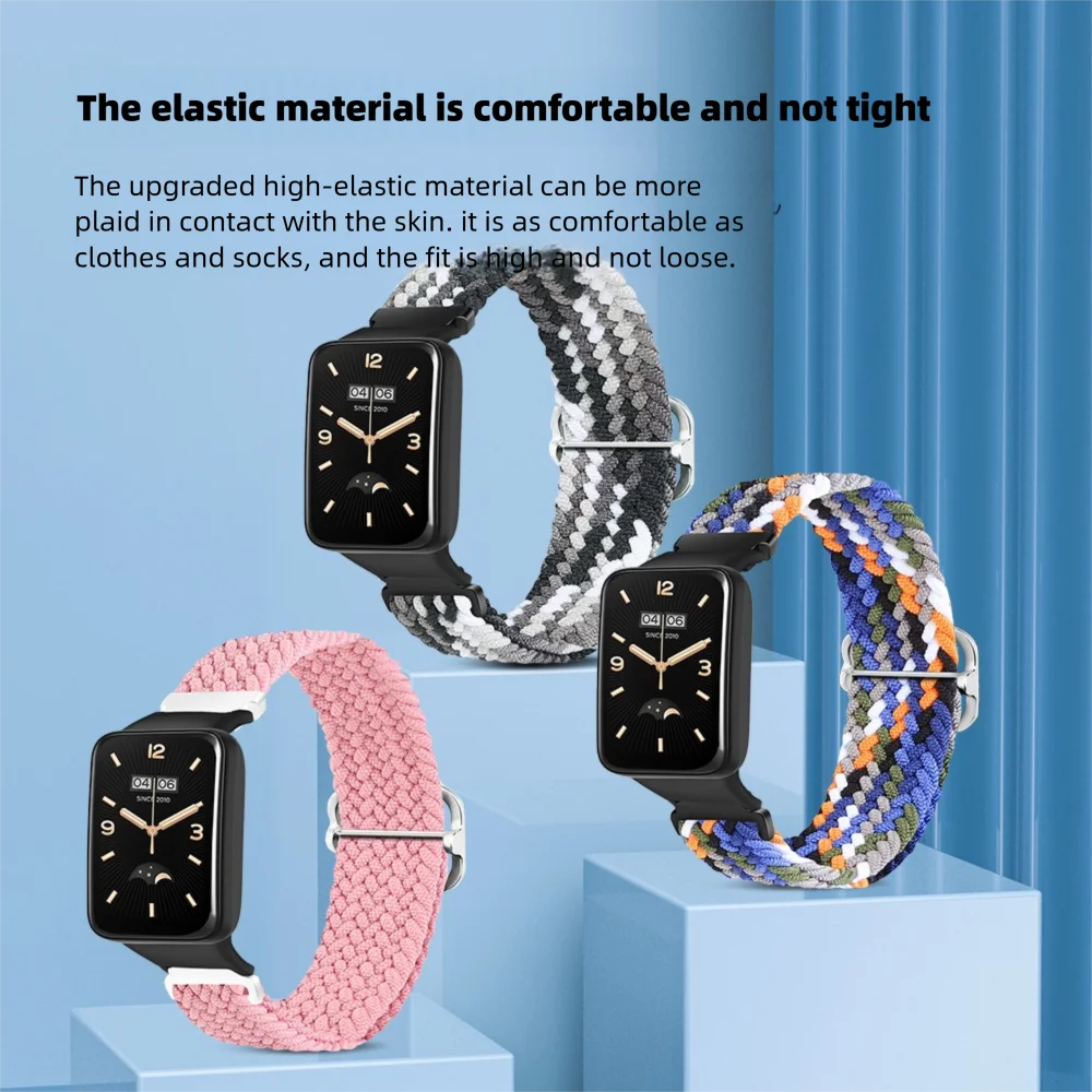 Zurück Geflochtene Slide Schnalle Strap Für Xiaomi Band 7Pro Quick Release Atmungsaktive Nylon Ersatz Einstellbare Armband Unisex
