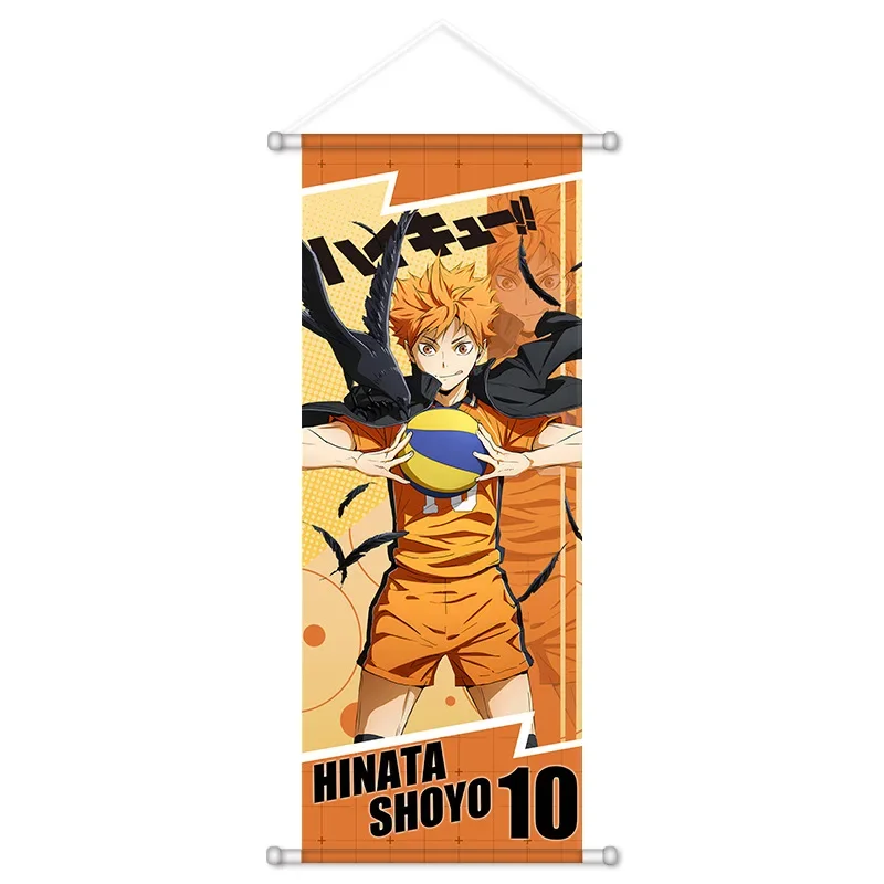 Haikyuu Shoyo Hinata Tobio Kageyama Scroll Canvas Wall Hanging Painting Home Decor Anime Poster Wall Art Room Decoration Gift