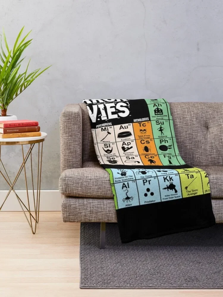 Periodic Table of Horror Movies Throw Blanket Softest christmas decoration for babies Cute Hair Blankets