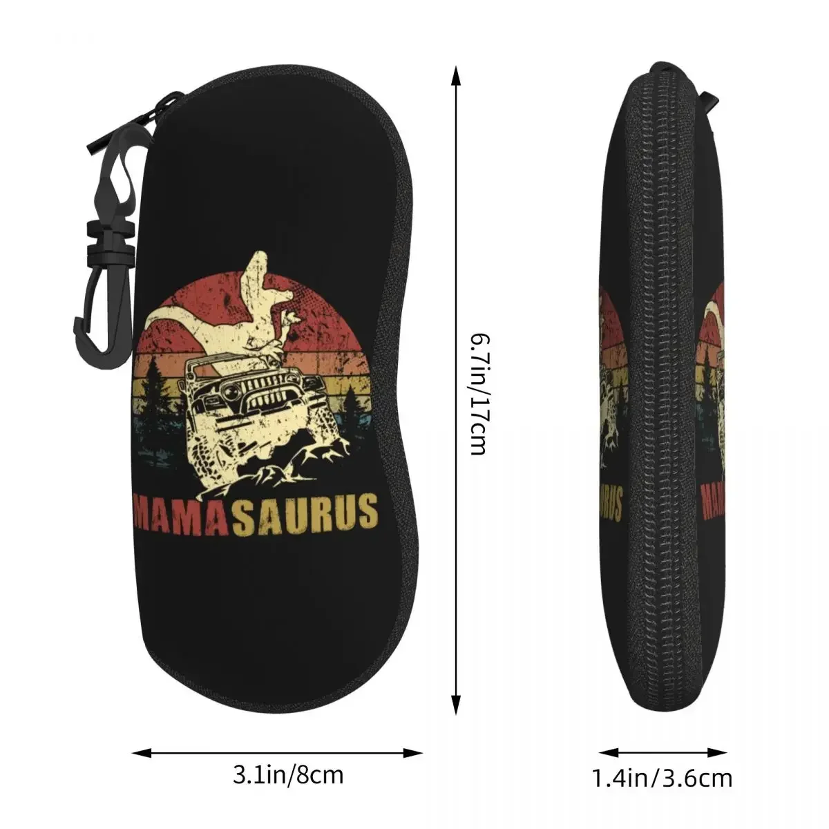 Custom Mamasaurus T Rex Dinosaur Eyeglass Glasses Case Vintage Mom Gift Mothers Day Mama Saurus Sunglasses Protective Bag