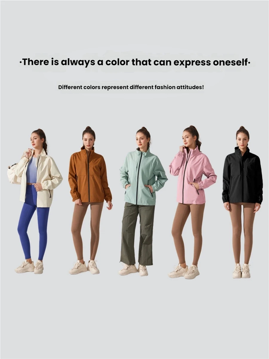 Women's windbreaker Coat Unisex Lightweight 3-Proof Hiking Sun Protection Jacket Running Sport Trench coat for woman large sizes