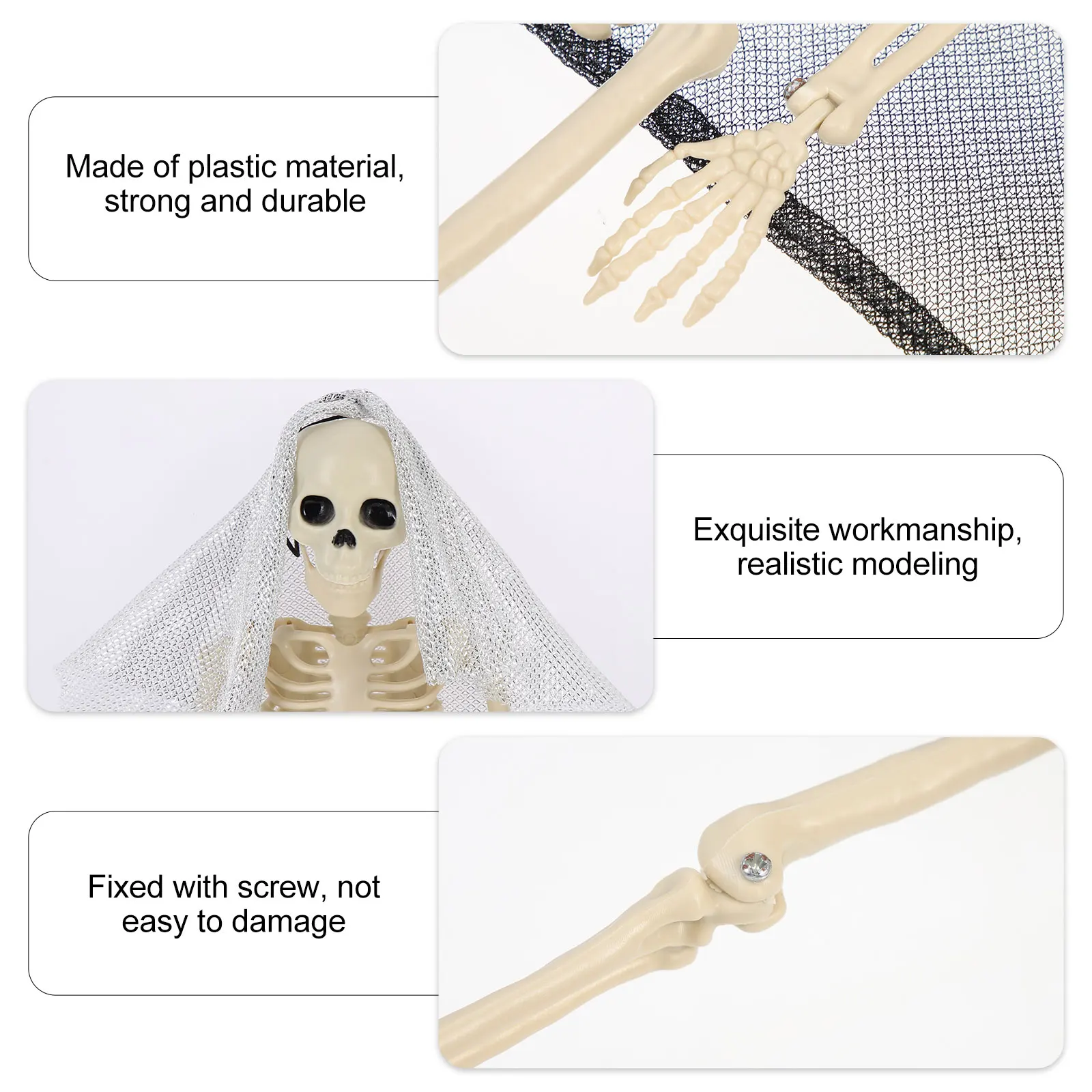 

2 Pcs Atmosphere Props Fake Bones Wedding Skeletons Statue Halloween Skulls Diy Decorations Bridegroom