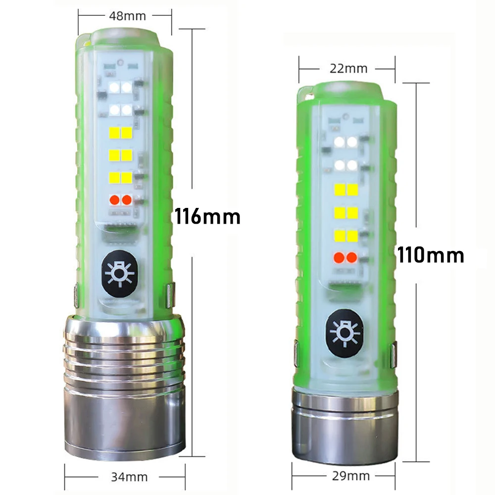 Mini Flashlight Strong Flashlight Built-in 18650 Battery Flashlight USB Rechargeable Bright LED Flashlight Camping Equipment