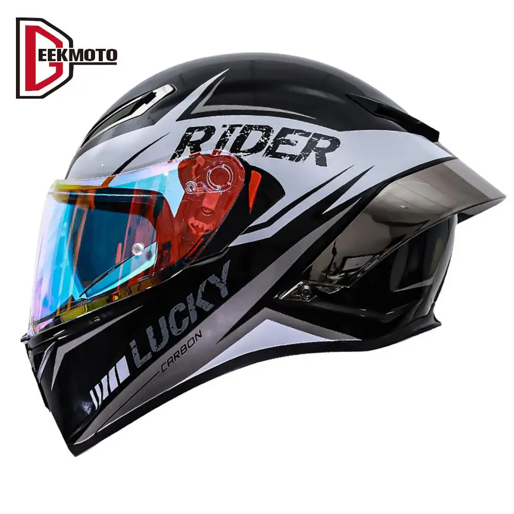 New Motorcycle Helmet DOT Certification Full Face Helmet Double Lens Motorcyclist Casco Moto Motocross Scooter Cycling Helmet