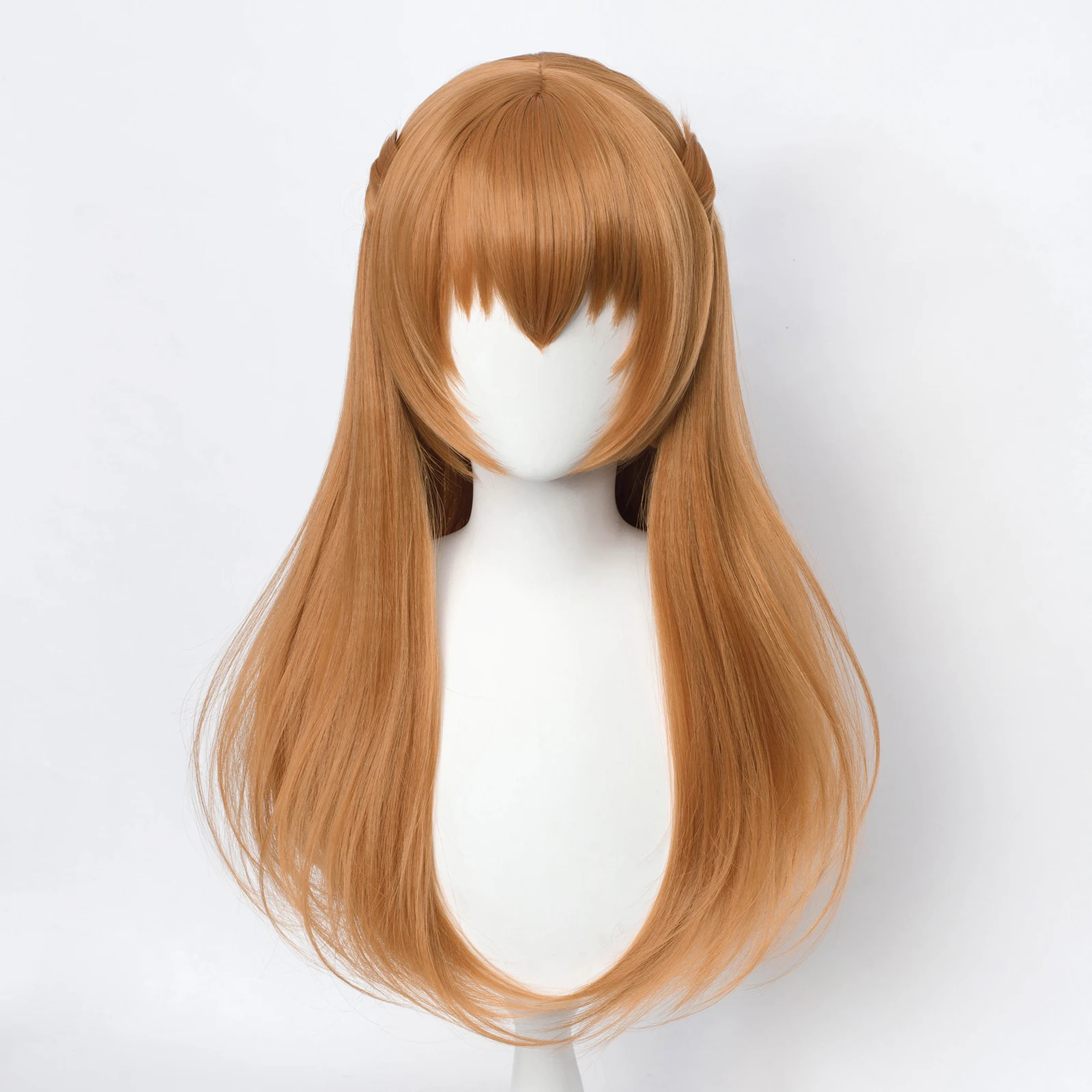 RANYU Synthetic Women Wig Long Orange Anime Cosplay Hair Heat Resistant Wig for Party