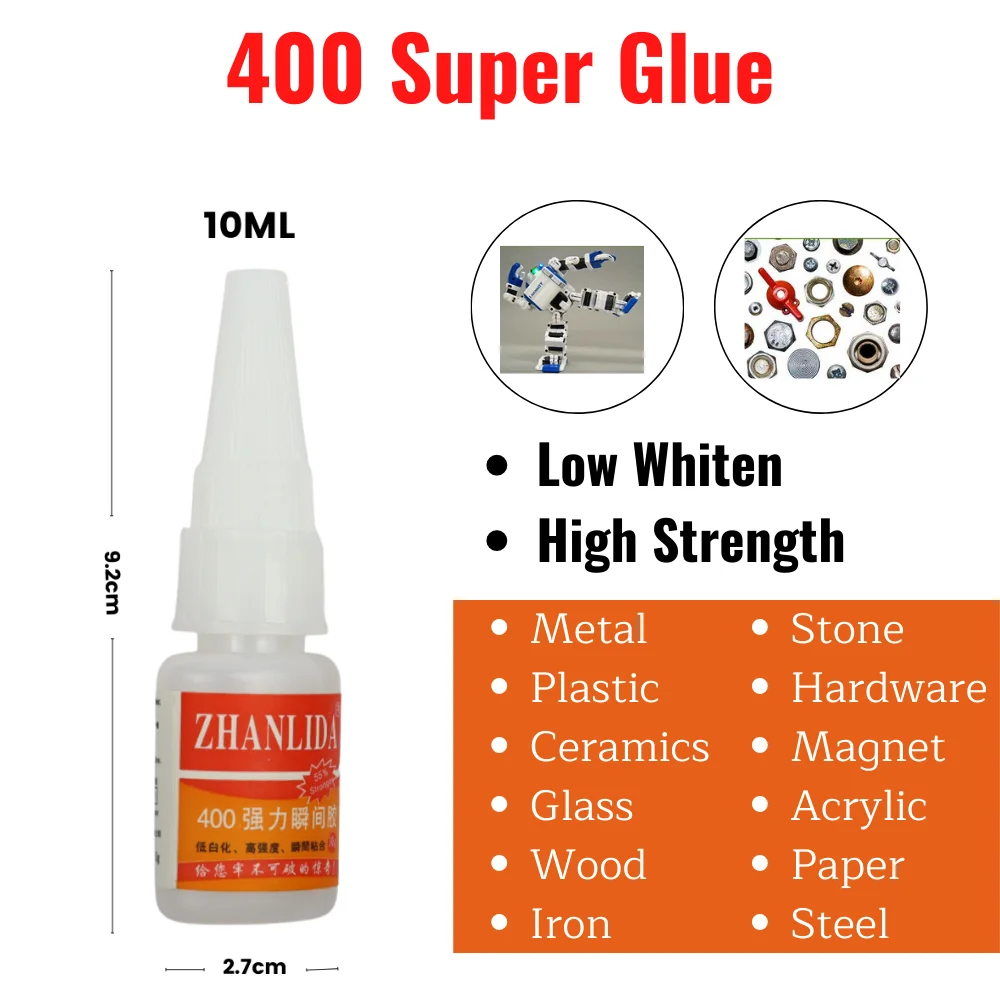 Porcelain Quick-drying Transparent Liquid Adhesive Instant Glue 10ml High Viscosity All Purpose for Ceramic Stone Marble Toy