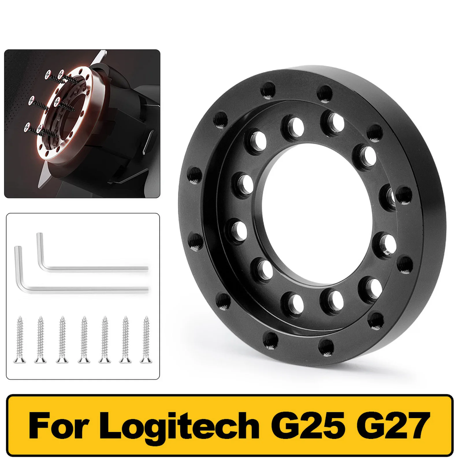 73mm Steering Wheel Adapter Plate For Logitech G25 G27 Compatible With 13\