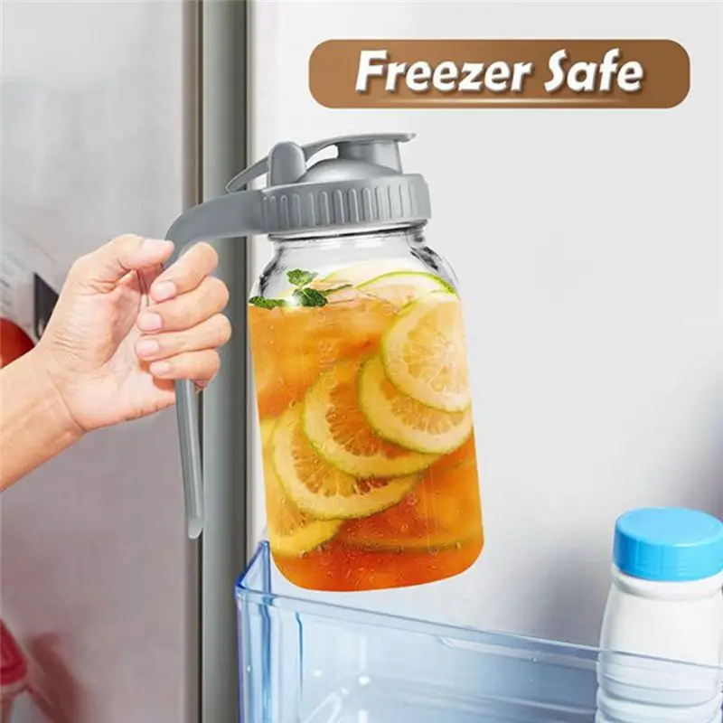 ABJI-2Pack 32Oz Glass Pitcher With Lid-Creamer Container For Sun Tea, Juice, Cold Brew Coffee, Breastmilk Storage Container