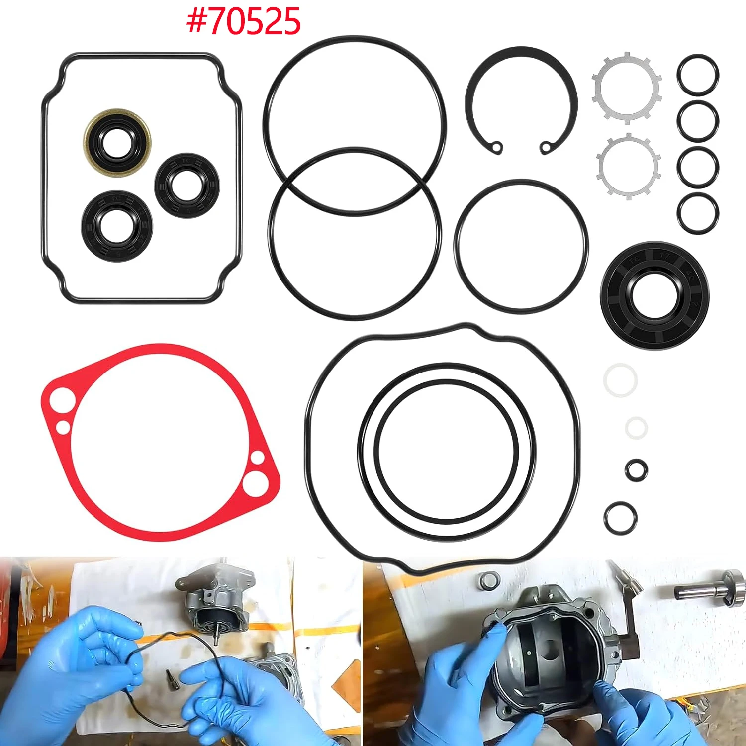 70525 Pump Seals Kit Overhaul Seal Kit for Hydro Gear BDP-10A Pump Comprehensive Maintenance, For Ariens/Exmark Various Models