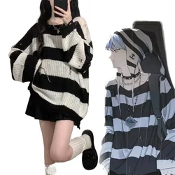 Anime NANA Okazaki Shinichi Cosplay Costume Adult Women Knitted Sweater Stripe Top Halloween Party Outfit