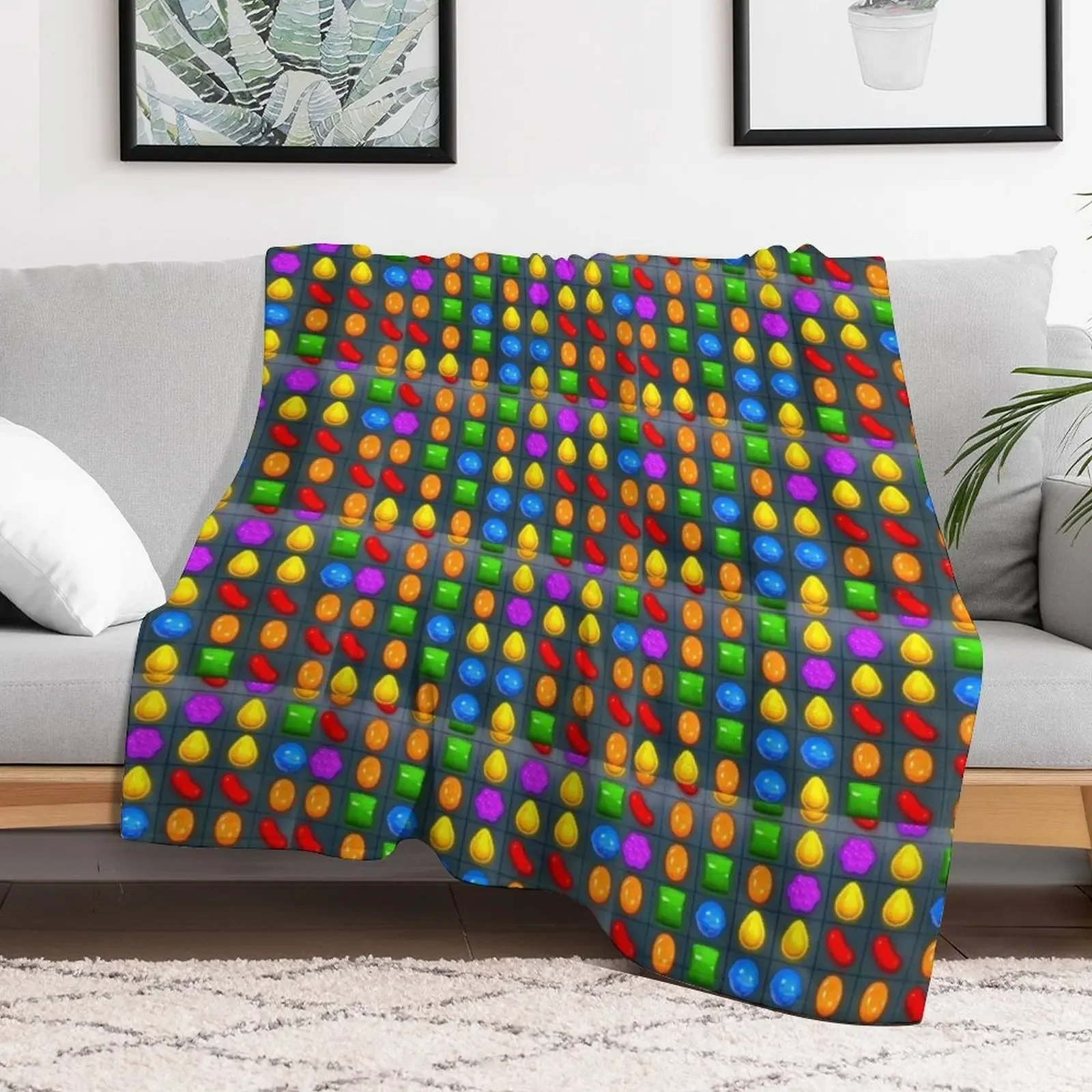 2022 All New candy crush Throw Blanket Furrys Blankets For Sofas Loose Soft Plaid Blankets