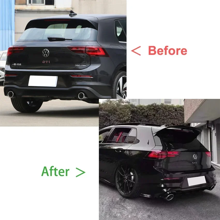 For VW Golf 8 MK8 GTI GTD R 2020-2023 CS Style Roof Spoiler Wing Kit Tuning Car Rear Trunk Boot Spoiler Wing Body Kit Auto Parts