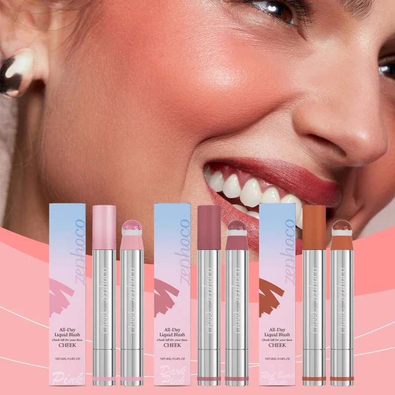 

3-in-1 Liquid Highlighter Blush & Lip Gloss - Water-Based Longwear Formula, Buildable Color for Natural Glowy Makeup