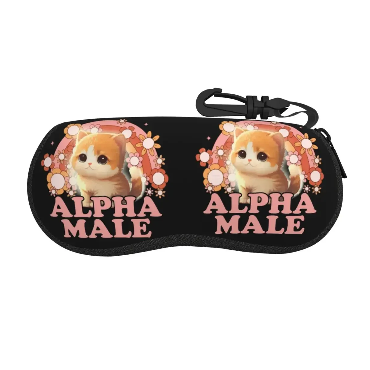 Custom Alpha Male Cat Kitten Funny Animal Shell Eyeglasses Case Women Men Cool Glasses Case Sunglasses Box Pouch