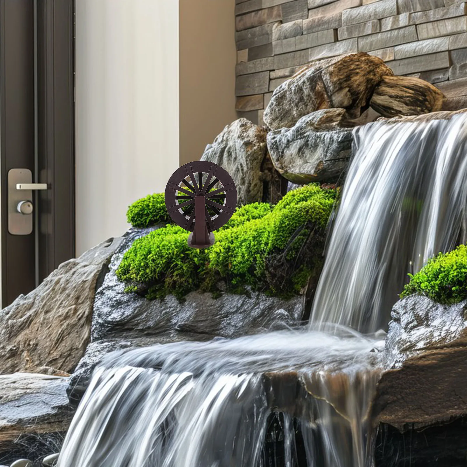 

DIY Plastic Fountain Water Wheel Zen Garden Fish Tank Micro Running Water Wheel Landscape Table Fountain Ornamental