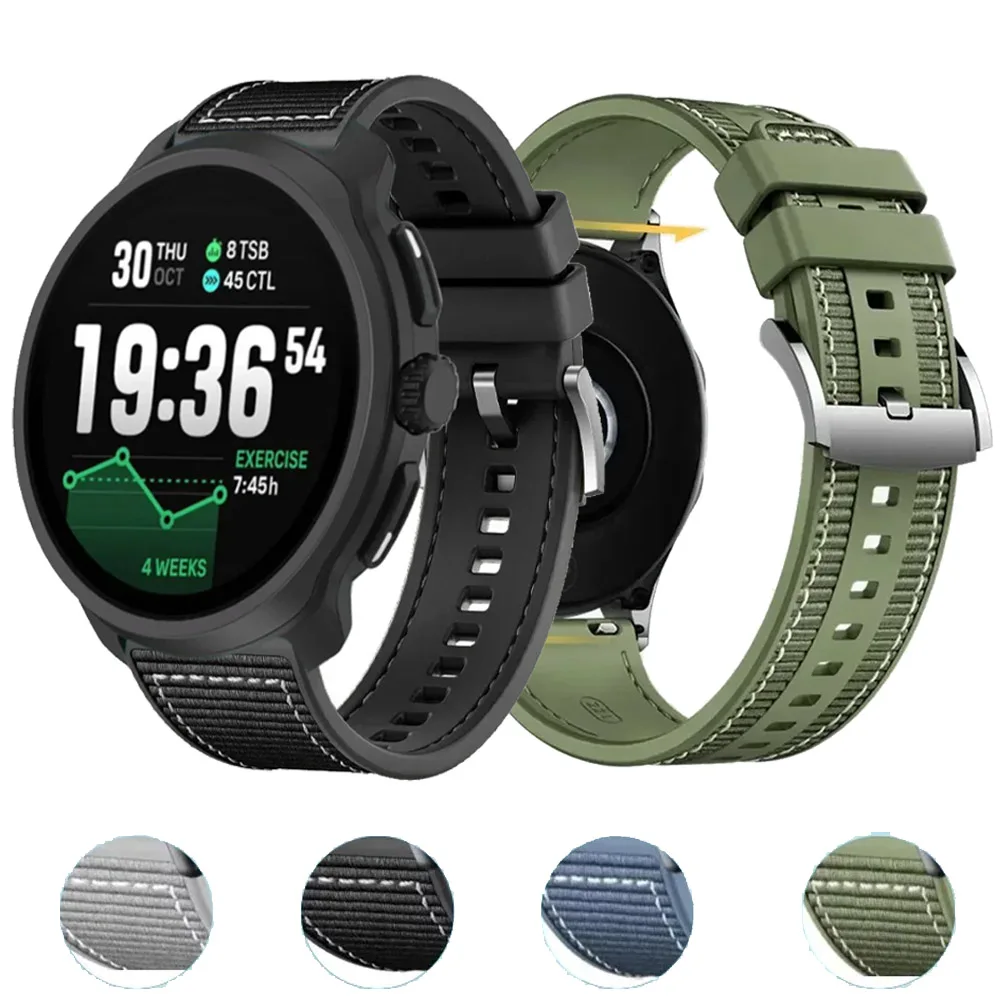 22mm Composite Silicone Strap for COROS APEX 4 42mm PACE Pro/3 CMF Watch 3 Pro Comfortable Breathable Band for Suunto Vertical 2