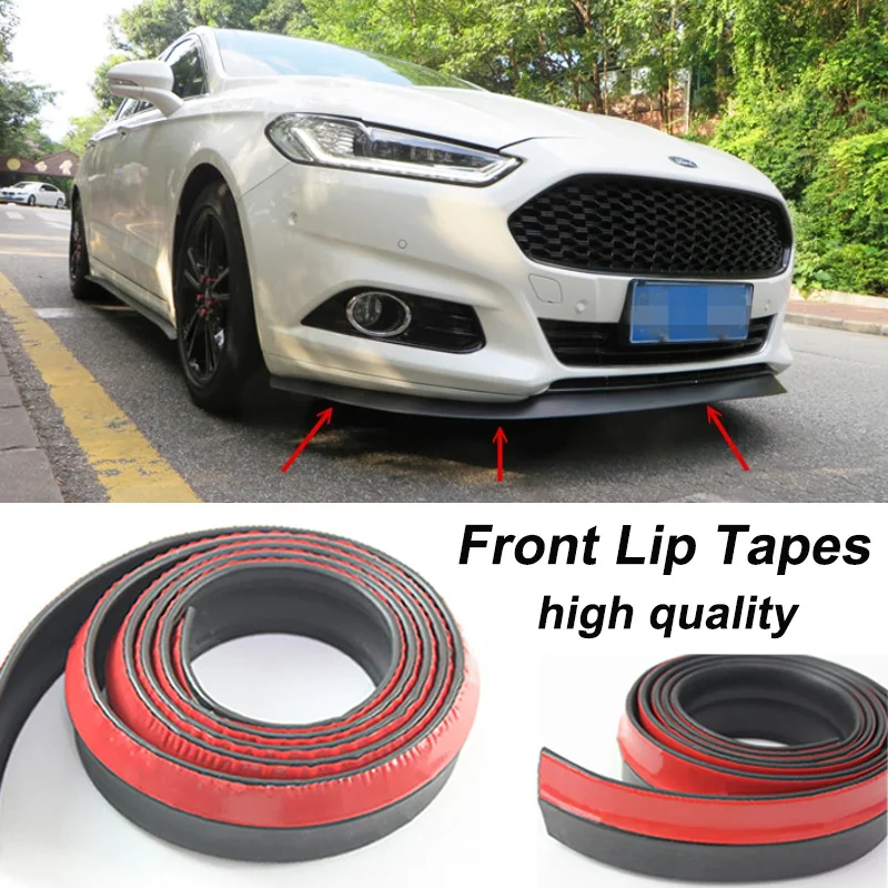 Para Ford Focus Fusion Mondeo Flex Mustang Falcon Fairmont FTE TE50 TS50 B-Max Taurus: Kit de carrocería con alerón delantero y cintas adhesivas para parachoques.