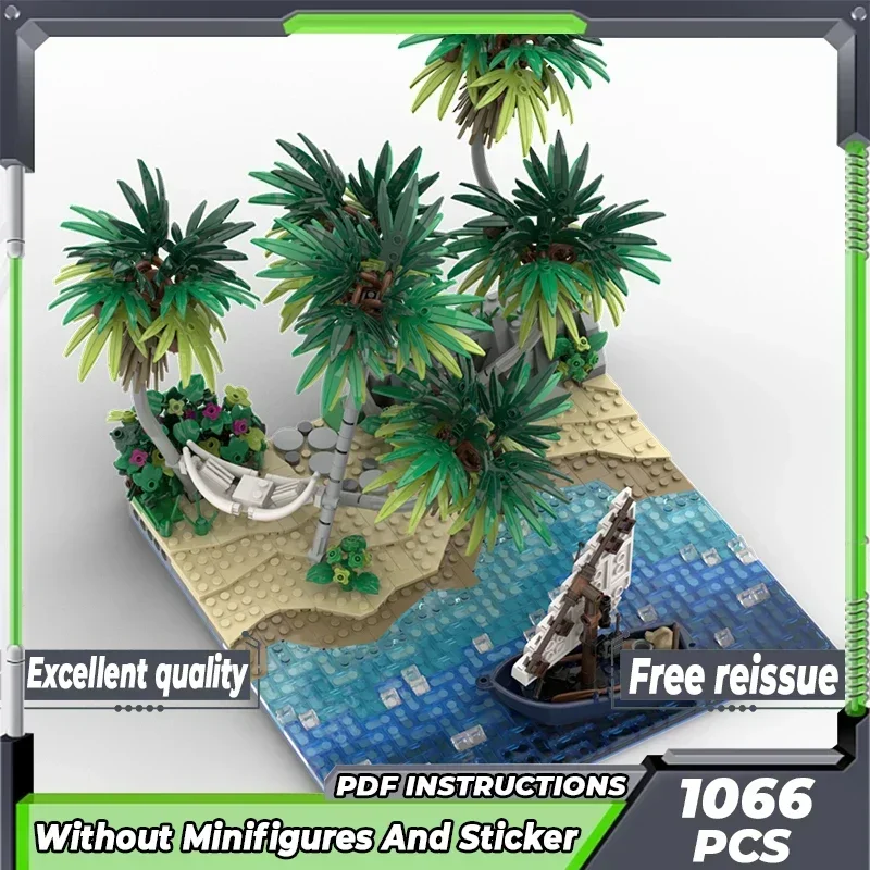 

Street View Model Moc Building Bricks Caribbean Tropical Beach Technology Modular Blocks Gifts Christmas Toys DIY Sets Assembly