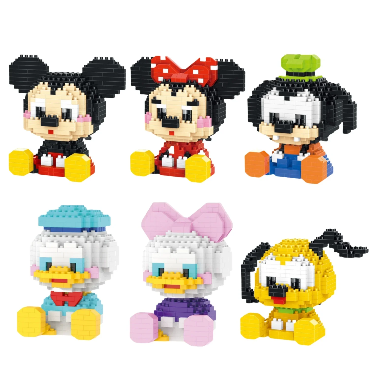 Cute particle building blocks toys Mickey Minnie Mickey Mouse building blocks assembly toys birthday gifts Halloween Christmas