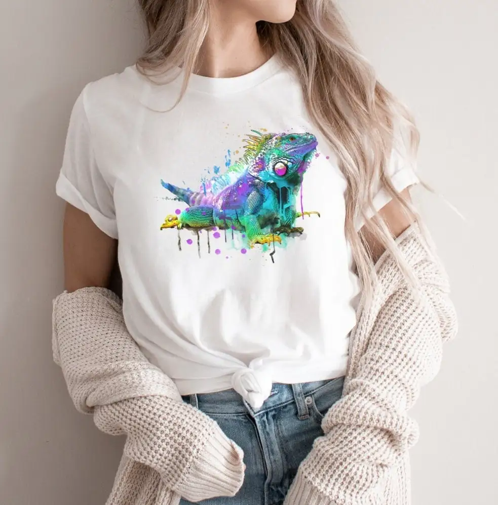 Iguana T Shirt Lizard Lover Green Reptile Lovers Animal Colorful