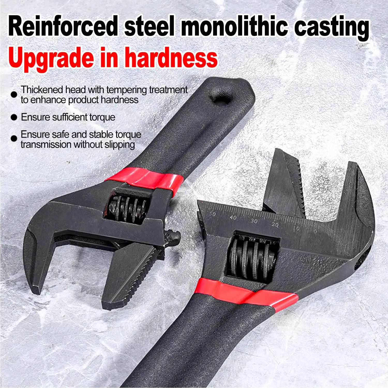 Antirust Adjustable Sink Wrench 6 in 8 in Large Opening Repair Tools High Hardness Non-slip Faucet Spanner Pipe Fitting