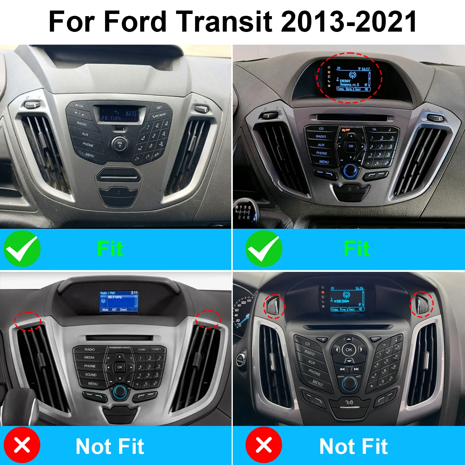 9Inch 2+32G Android 14 For Ford Transit Custom 2012 - 2021 Car Radio Multimedia Video Player Navigation stereo GPS For Carplay