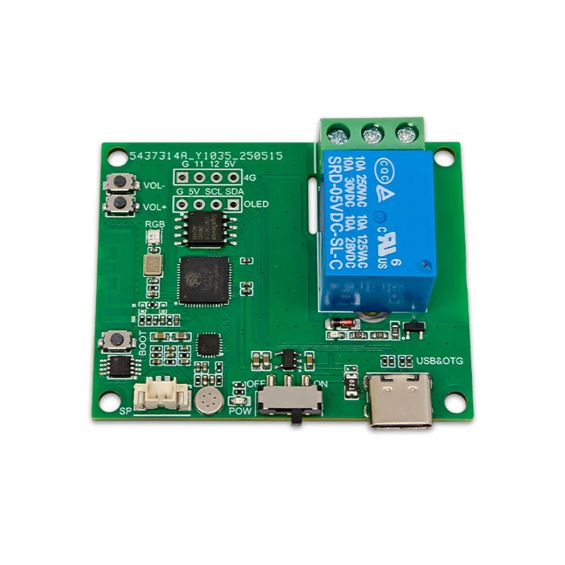 

ABAC-Встроенный микрофонный усилитель, динамик ESP32-AI, 1-полосный релейный модуль голосового управления, распознавание голоса, интерфейс TYPE-C