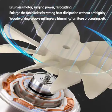 ब्रशलेस इलेक्ट्रिक ट्रिमर वुडवर्किंग ट्रिमिंग मशीन वुड राउटर मिलिंग एनग्रेविंग स्लॉटिंग मशीन फिट डेवॉल्ट 18V बैटरी 10 best sales राउटर मशीन - №6