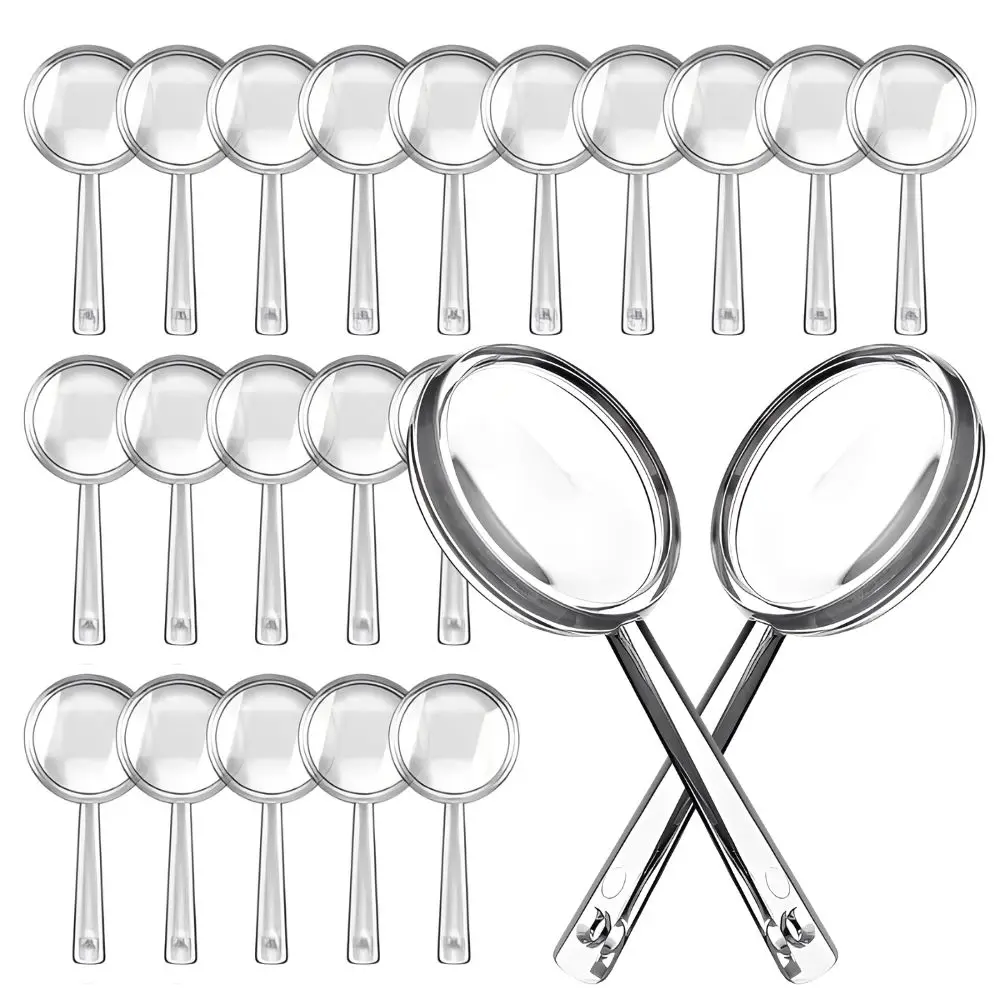 6/12pcs Clear Hand Held Magnifier Portable Small Magnifying Glass Elderly Reading Daily Tool YMY