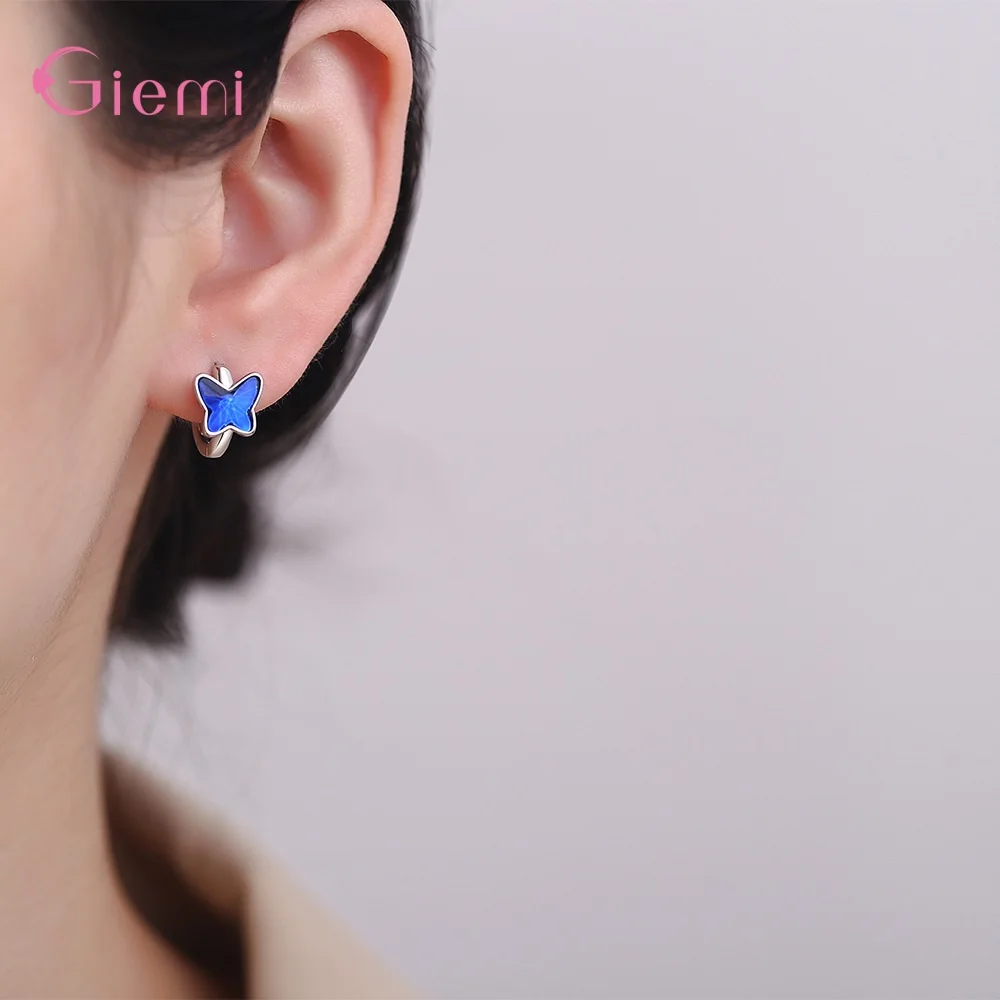 Elegant Fasion 925 Sterling Silver Unique Butterfly Hoop Earrings Ear Accessories For Women Birthday Party Gifts Jewelry