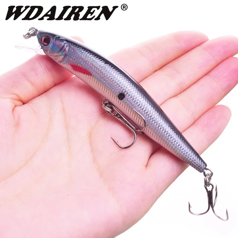 1 szt Minnow Fishing Lure 10cm 8.5g Floating Wobblers Tackle Laser Hard Bait 3D Eyes Artificial Crankbait for Bass Pike Swimbait
