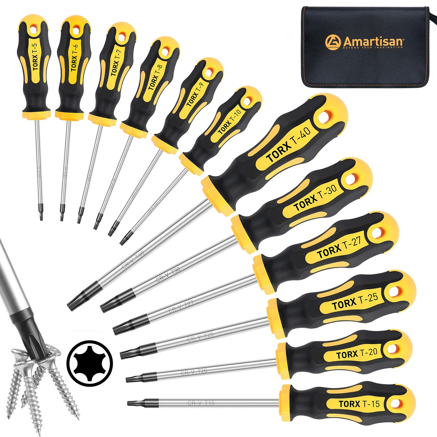 12 piece set of long Phillips screwdriver set with high strength and durable repair tools