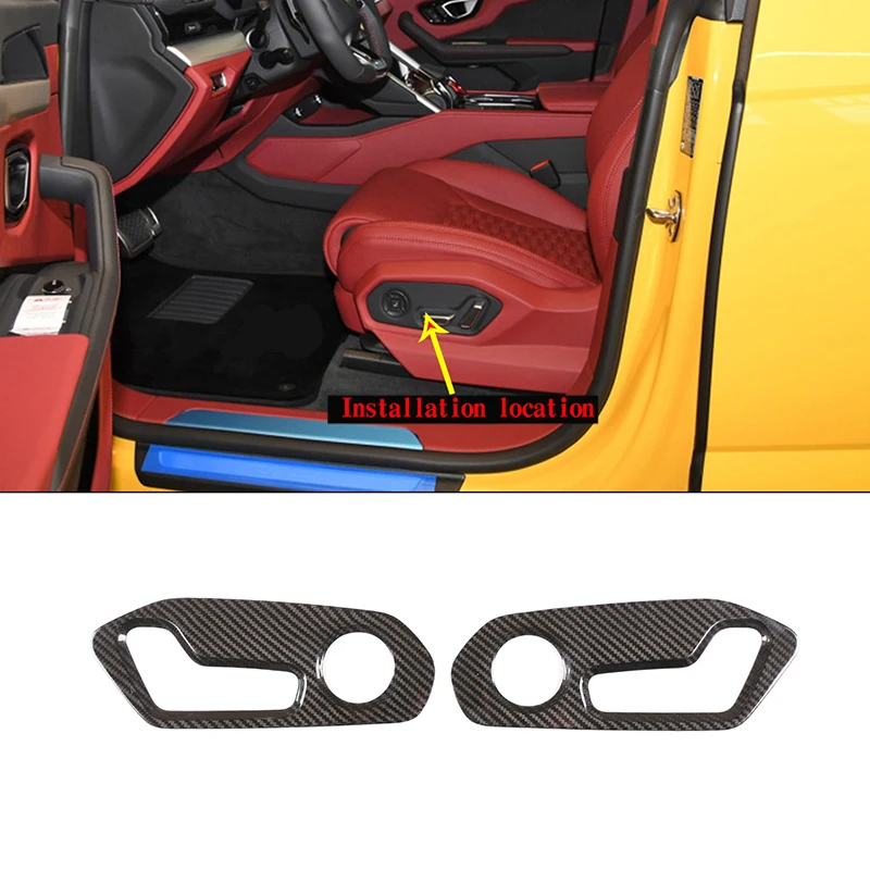 

For Lamborghini URUS 2018-21 Car Interior Seat Switch Panel Sticker 100% Carbon Fiber Interior Modification Accessories