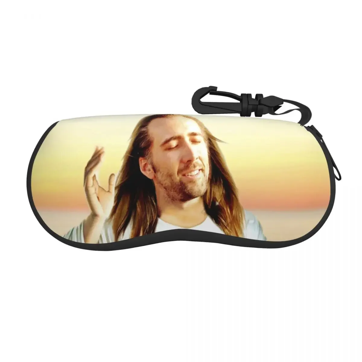 Nicolas Cage Sunglasses Soft Case Neoprene Zipper Jesus Meme Shell Eyeglass Case Custom Protective Box For Glasses