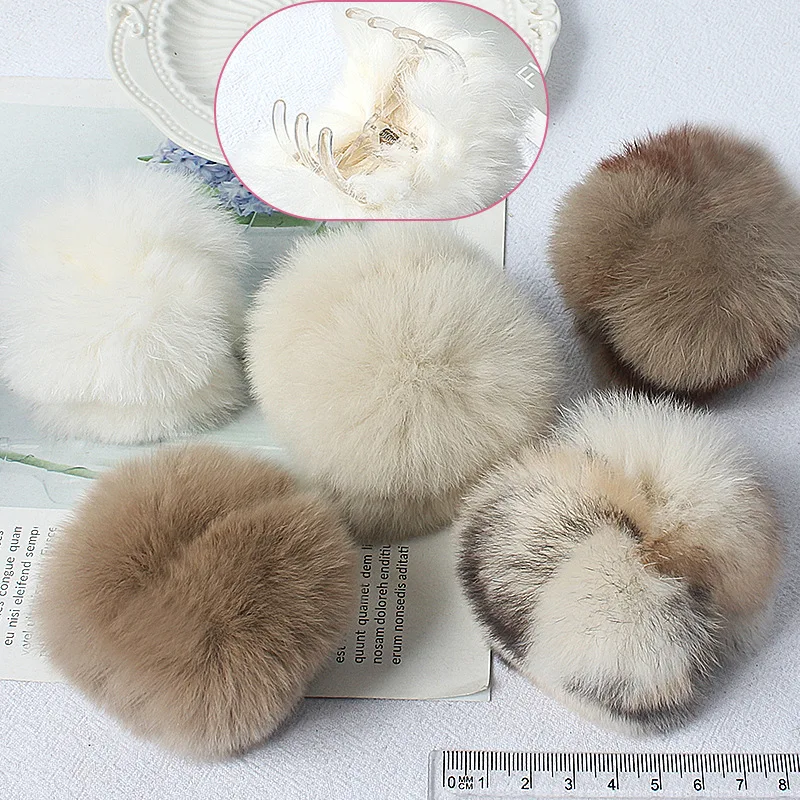 

Cute little hairball grab clip, rose rabbit fur grab clip, bangs, autumn and winter Internet celebrity hairpin, small clip