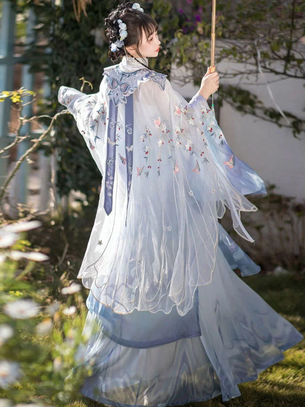 Noble Princess Hanfu Chinese Ancient Yunshouldered Ming Style Standing Collar Diagonal Lapel Gown Embroidery