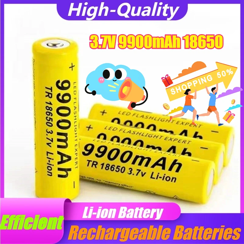 

3.7V 9900mAh 18650 Lithium Battery Rechargeable Lithium Battery for Explosion-proof Flashlight