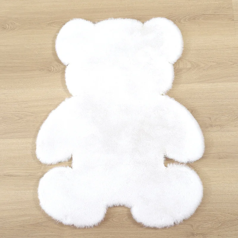 Tapis de forme irrégulière d\'ours animal de bande dessinée, salon, entrée de chambre à coucher, polymères de sol, tapis de chambre d\'enfant