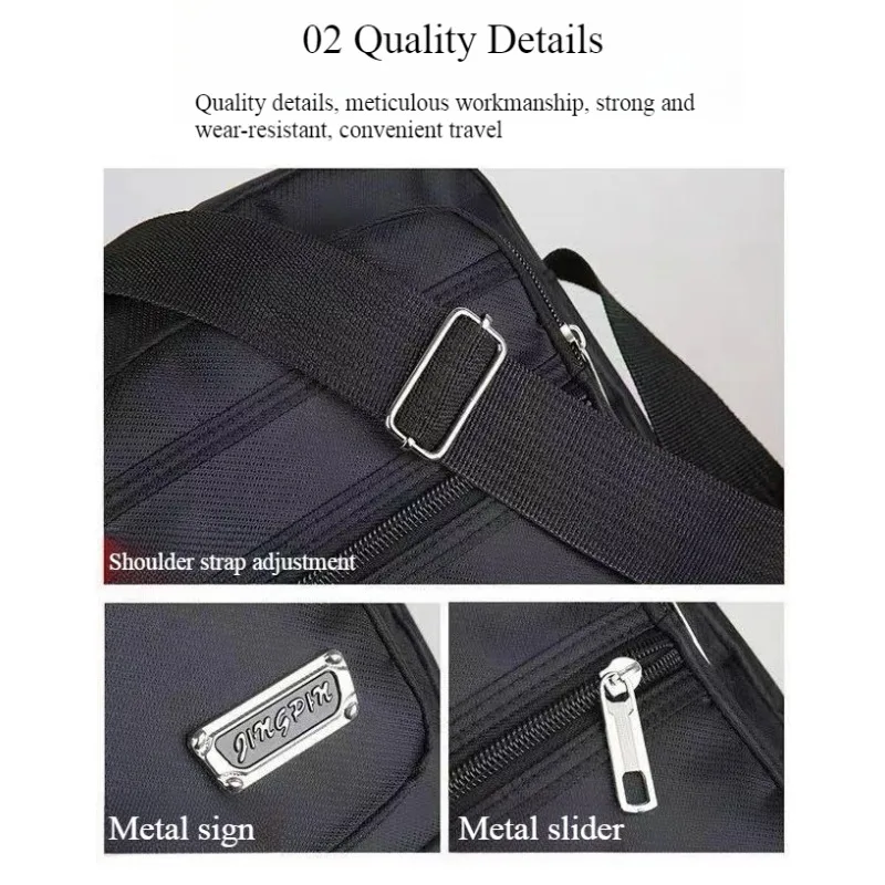 Herren-Umhängetasche, Wasserdichte und Verschleißfeste Geldbörse, Modischer Multi-Reißverschluss-Rucksack, Geschäftsreise-Schultertasche – Detail 10