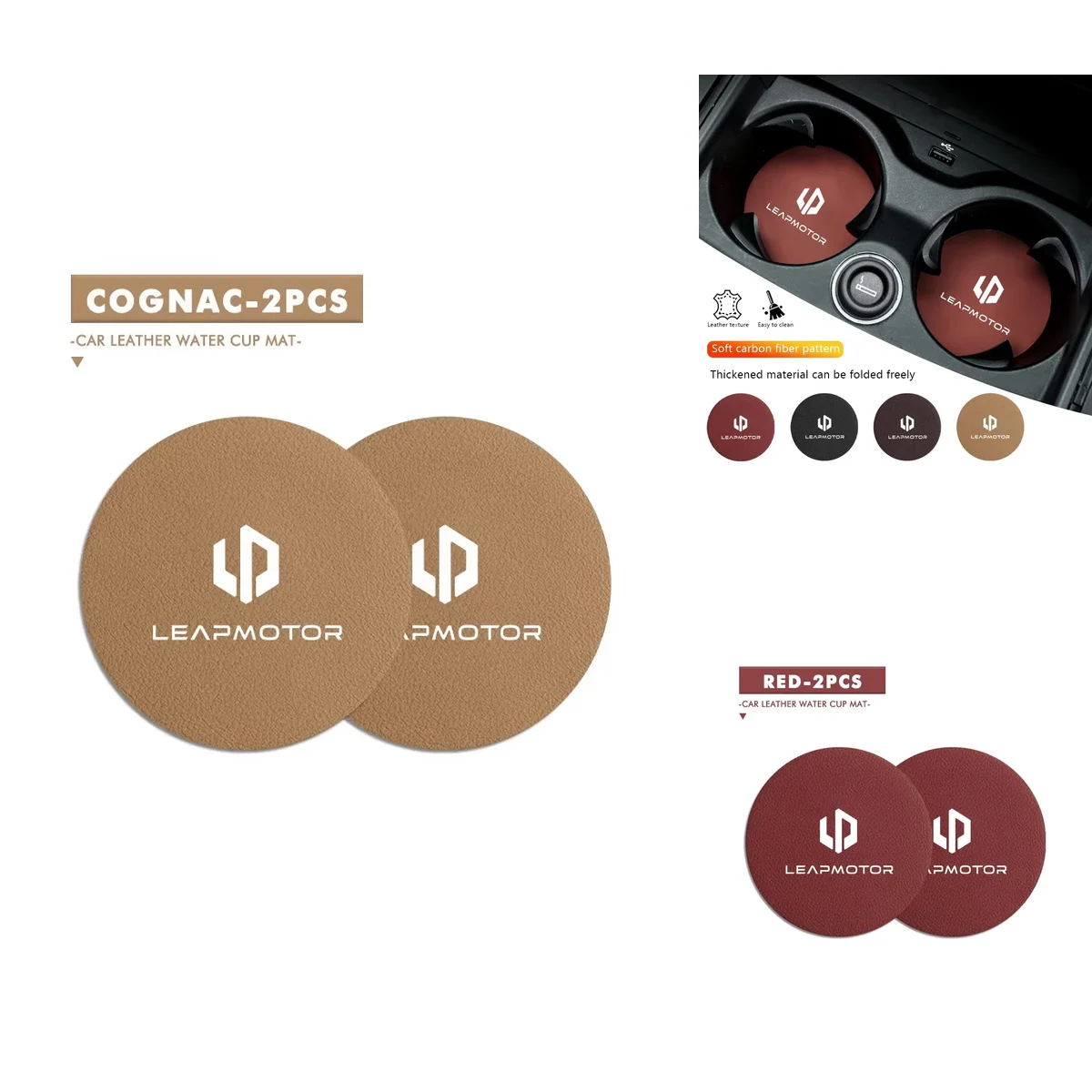 2-Piece Set Interior Styling Auto Water Cup Storage Slot Anti-Scratch Suede Mat Cover for Leapmotor C10 C11 C01 T03 B10