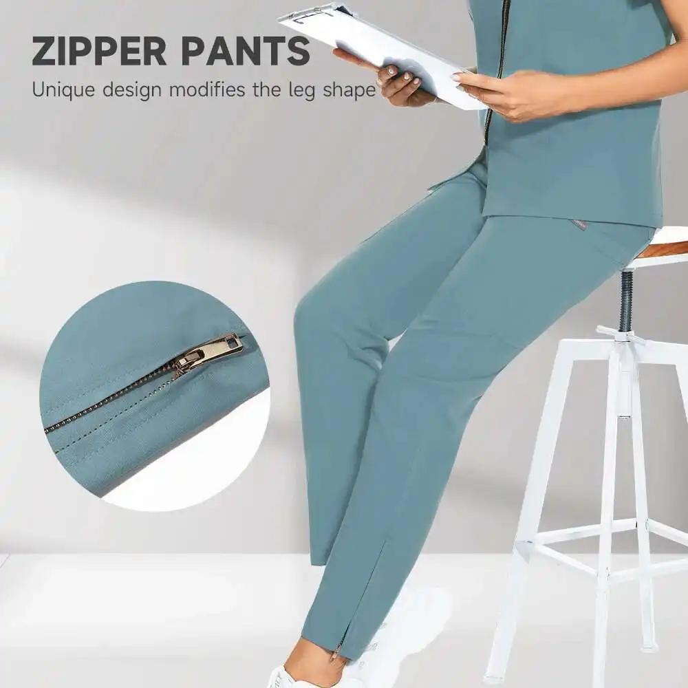 ห้องปฏิบัติการเสื้อผ้าผู้หญิงแขนสั้นคอวีคนงานขัดเครื่องแบบฤดูร้อนUniformesอุปกรณ์การแพทย์