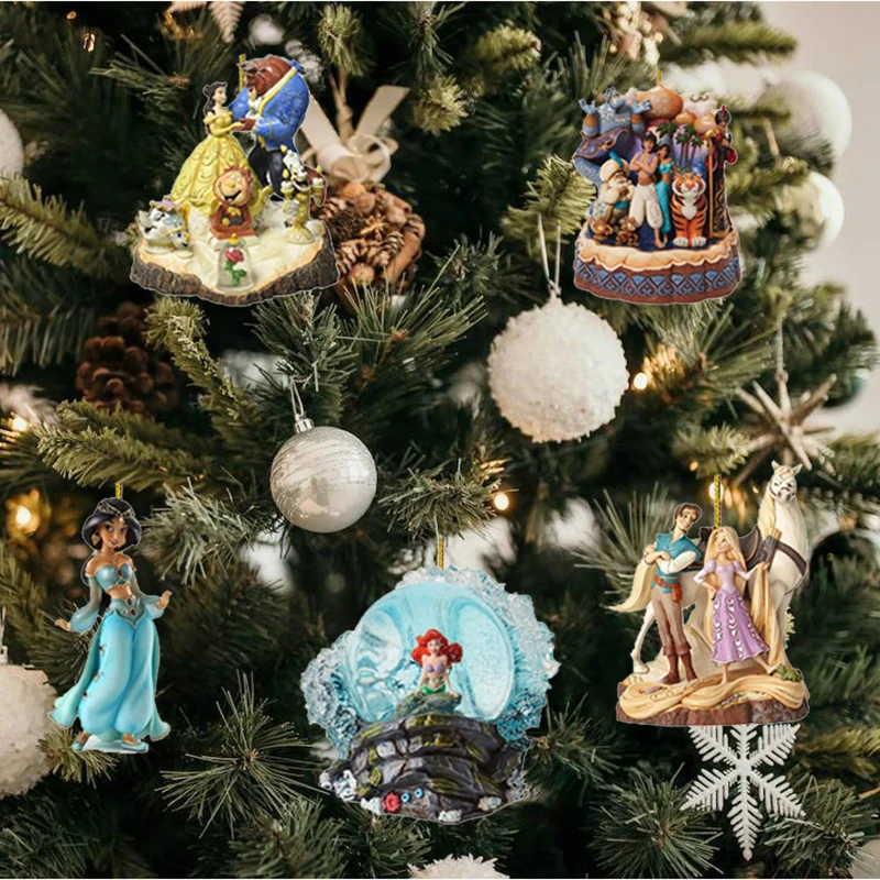 Disney Princess Pendant Christmas Tree Decoration Pendant Christmas Tree Pendant Halloween Christmas Car Backpack Pendant Gift