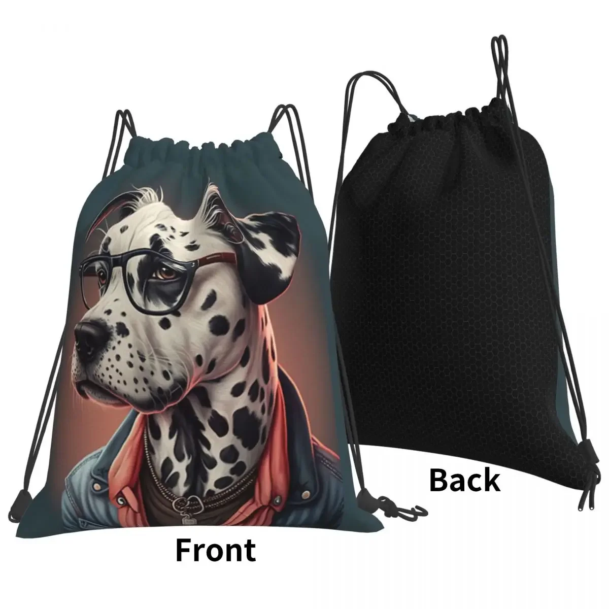 Watercolor Funny Dog Lover Backpacks Fashion Portable Drawstring Bags Drawstring Bundle Pocket Sports Bag BookBag For Man Woman