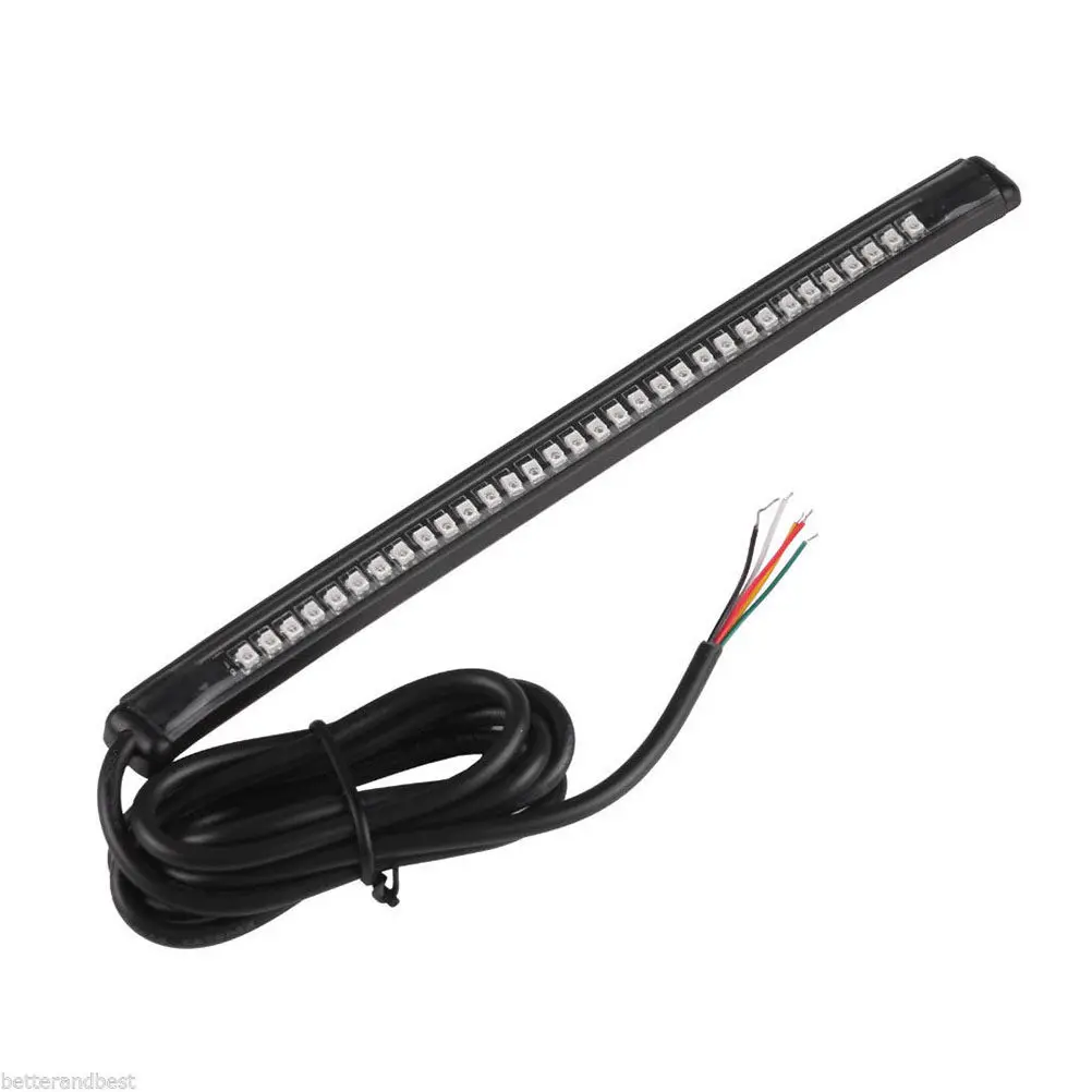 Red Waterproof 32Smd 3528 12V Universal Flexible LED Brake Turn Signal Running Tail Light Strip for Motorcycle Atv Scooter