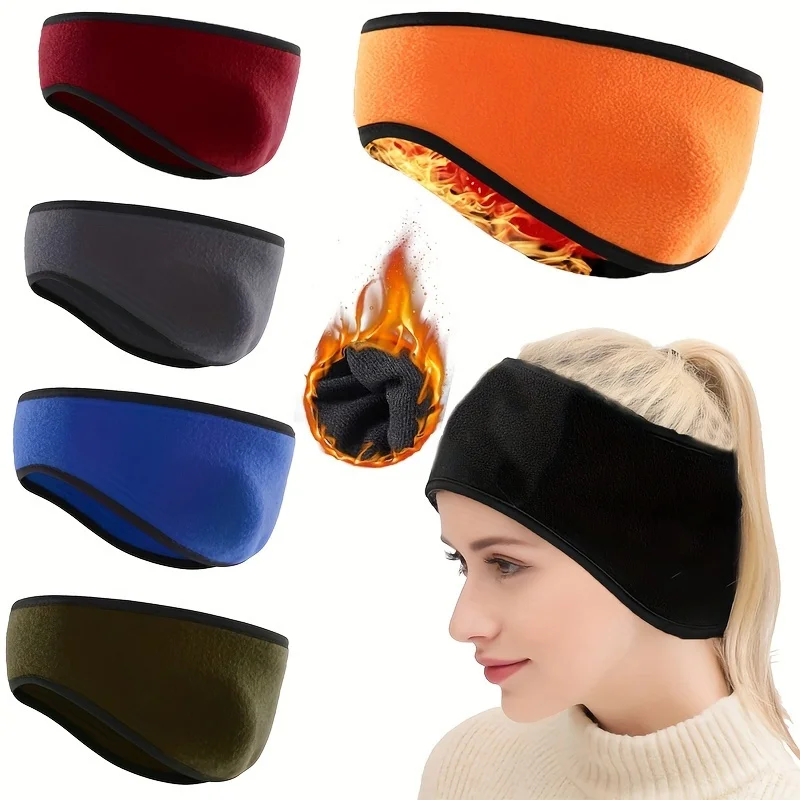1PCS Warm Earmuffs Unisex Winter Headband Soft Windproof Ear Protection Thickened Warmth Sport Headband For Running Cycling